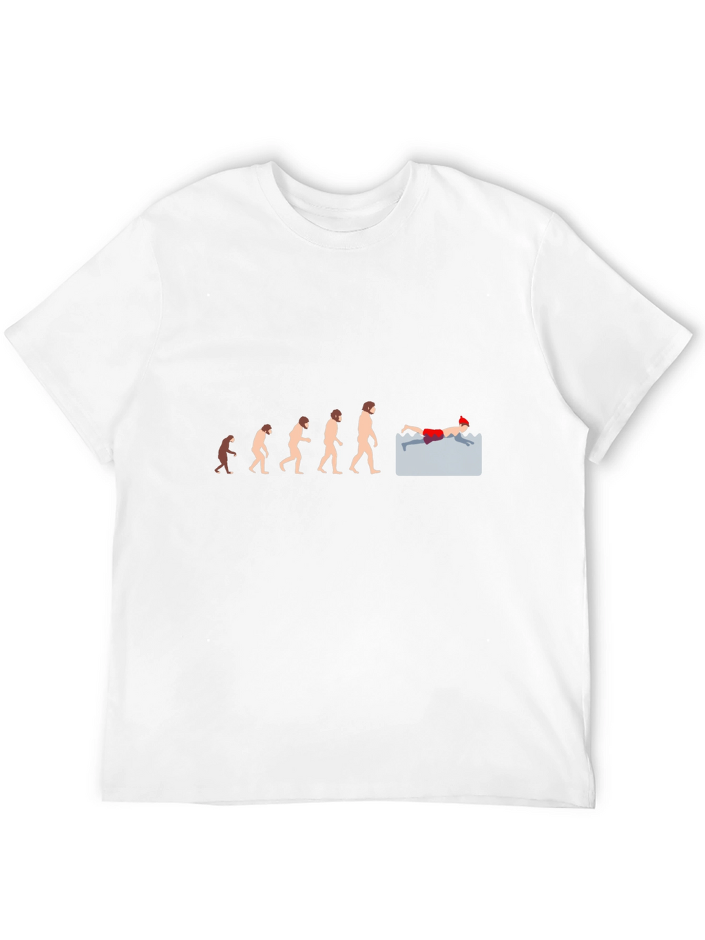 Evolution of the Swimmer T-Shirt - Black Cotton Tee