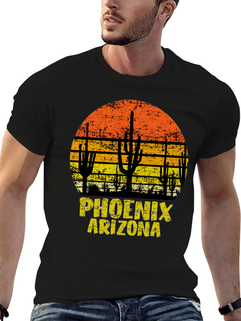 Phoenix Arizona T-Shirt Sunset Cactus Graphic Tee