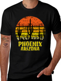 Phoenix Arizona T-Shirt Sunset Cactus Graphic Tee