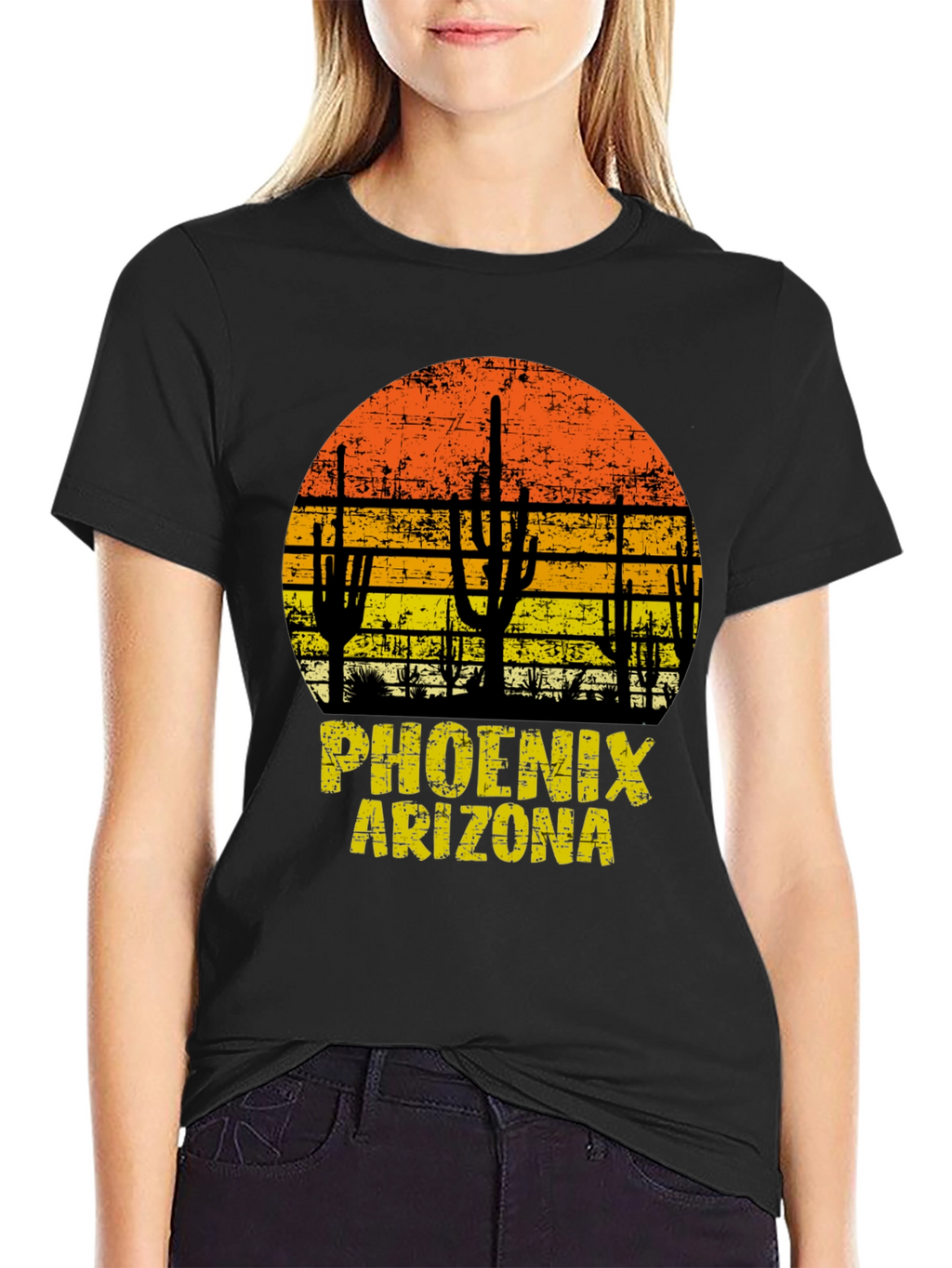 Phoenix Arizona T-Shirt Sunset Cactus Graphic Tee