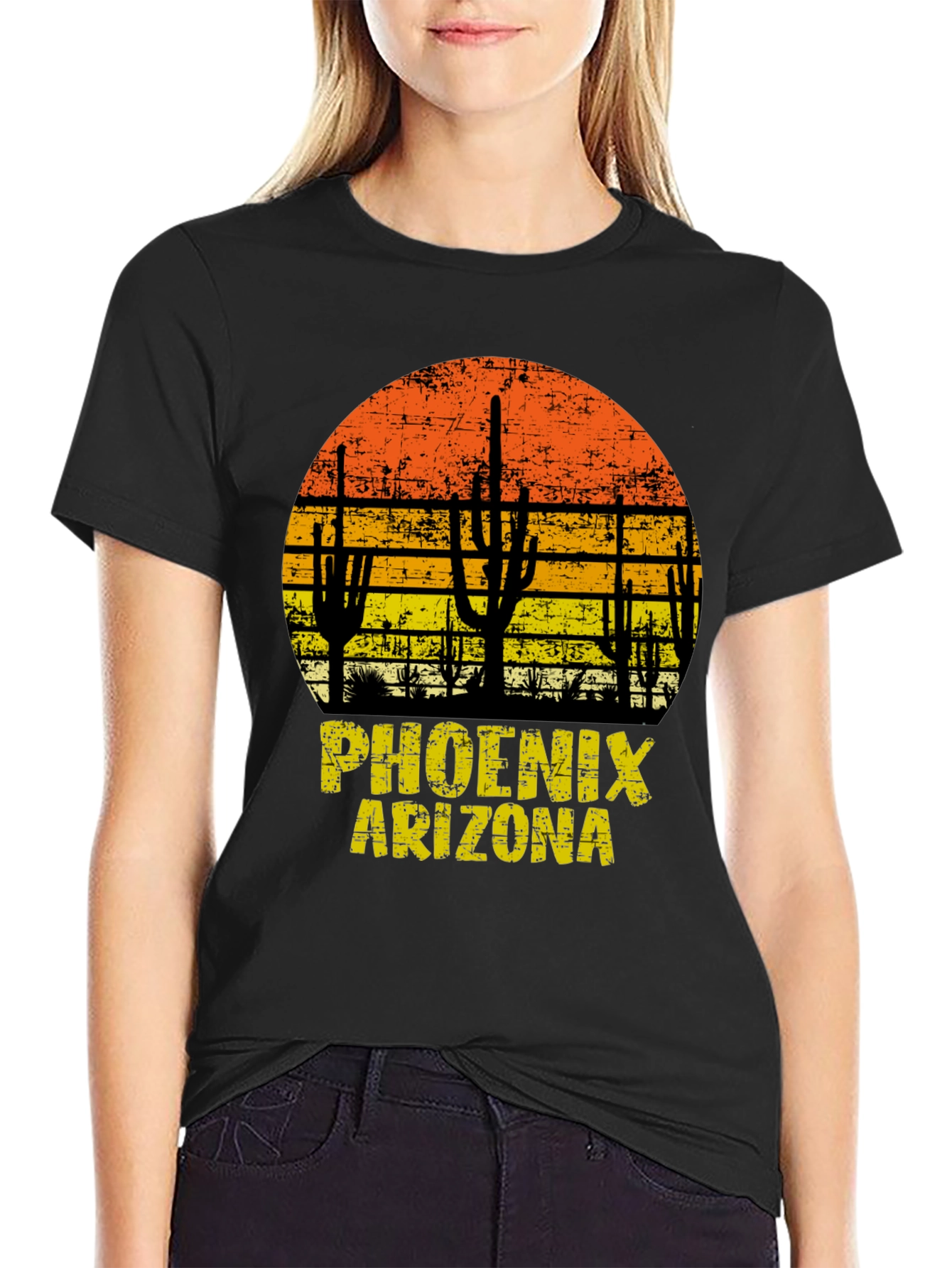 Phoenix Arizona T-Shirt Sunset Cactus Graphic Tee