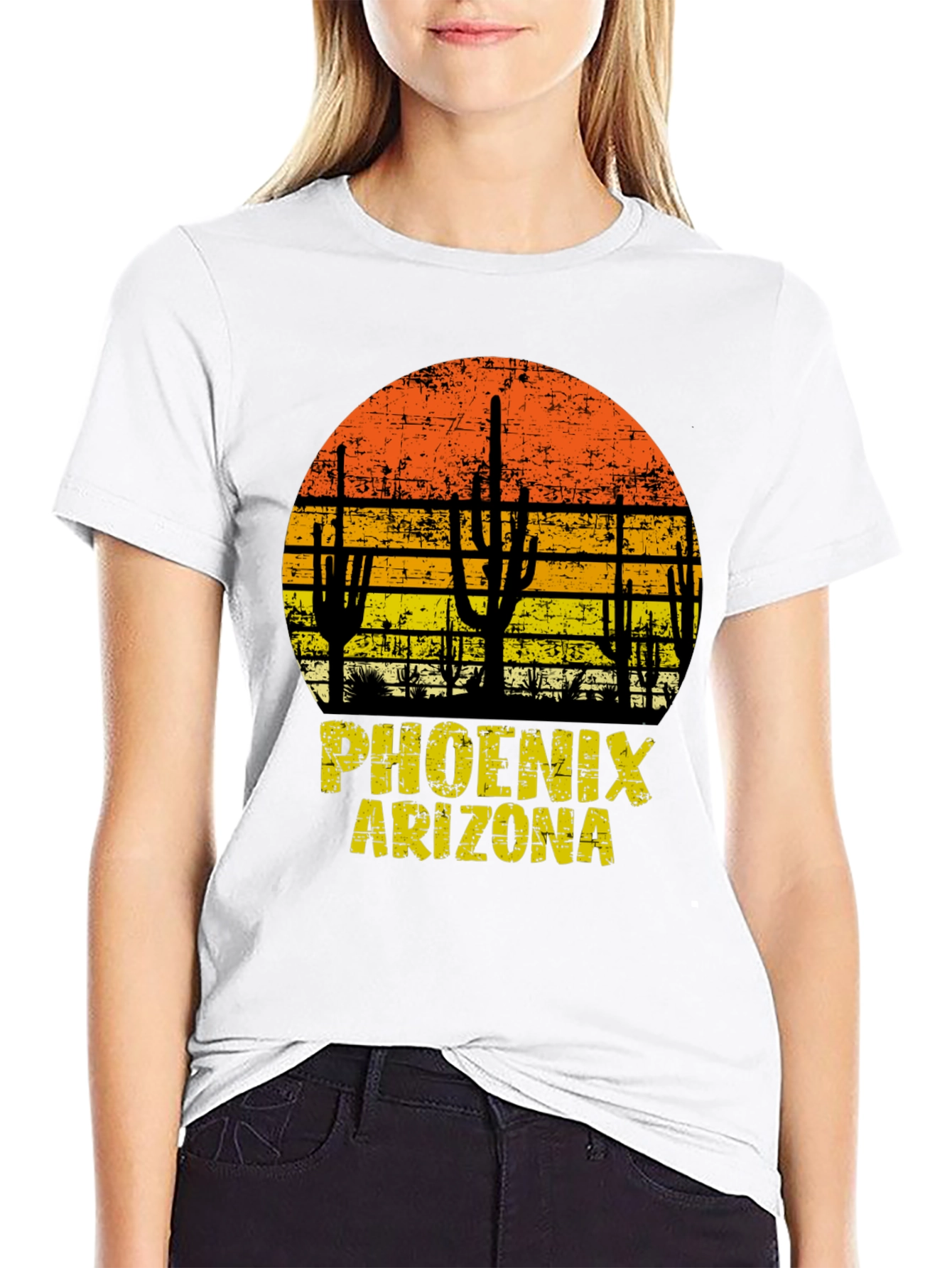Phoenix Arizona T-Shirt Sunset Cactus Graphic Tee