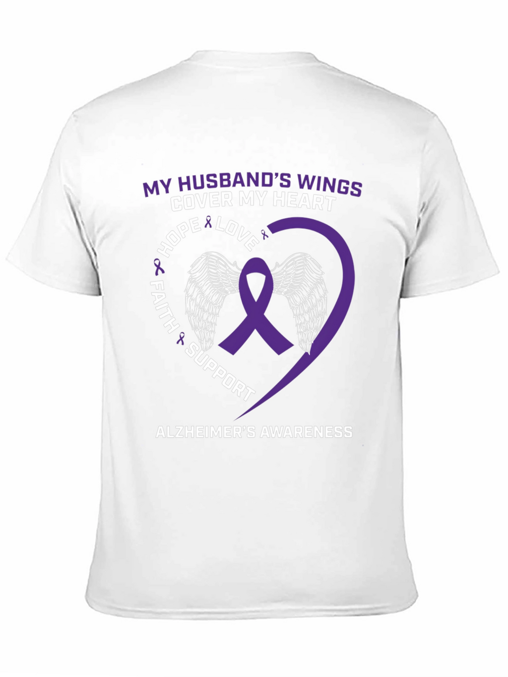 Alzheimers Awareness Husband Wings Heart T-Shirt