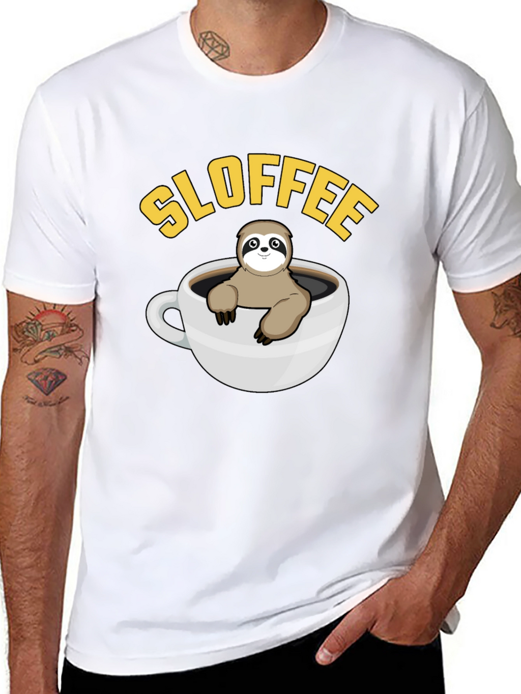 Sloffee Sloth Coffee T-Shirt Cute Animal Graphic Tee