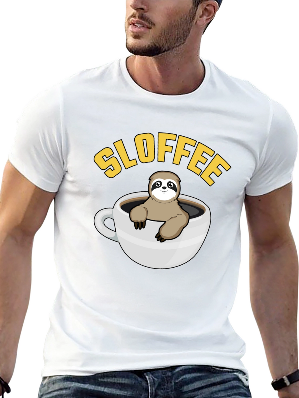 Sloffee Sloth Coffee T-Shirt Cute Animal Graphic Tee