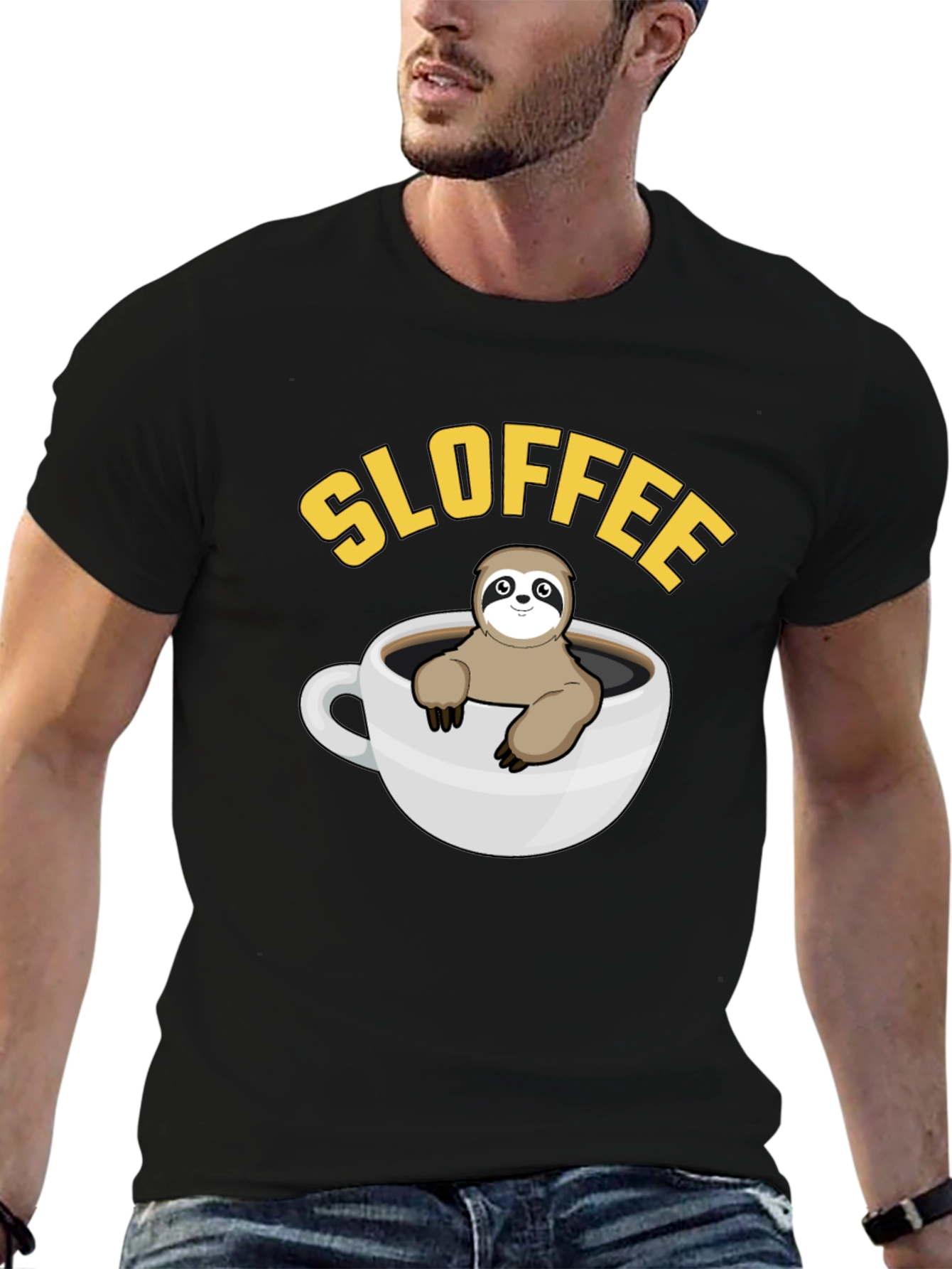 Sloffee Sloth Coffee T-Shirt Cute Animal Graphic Tee