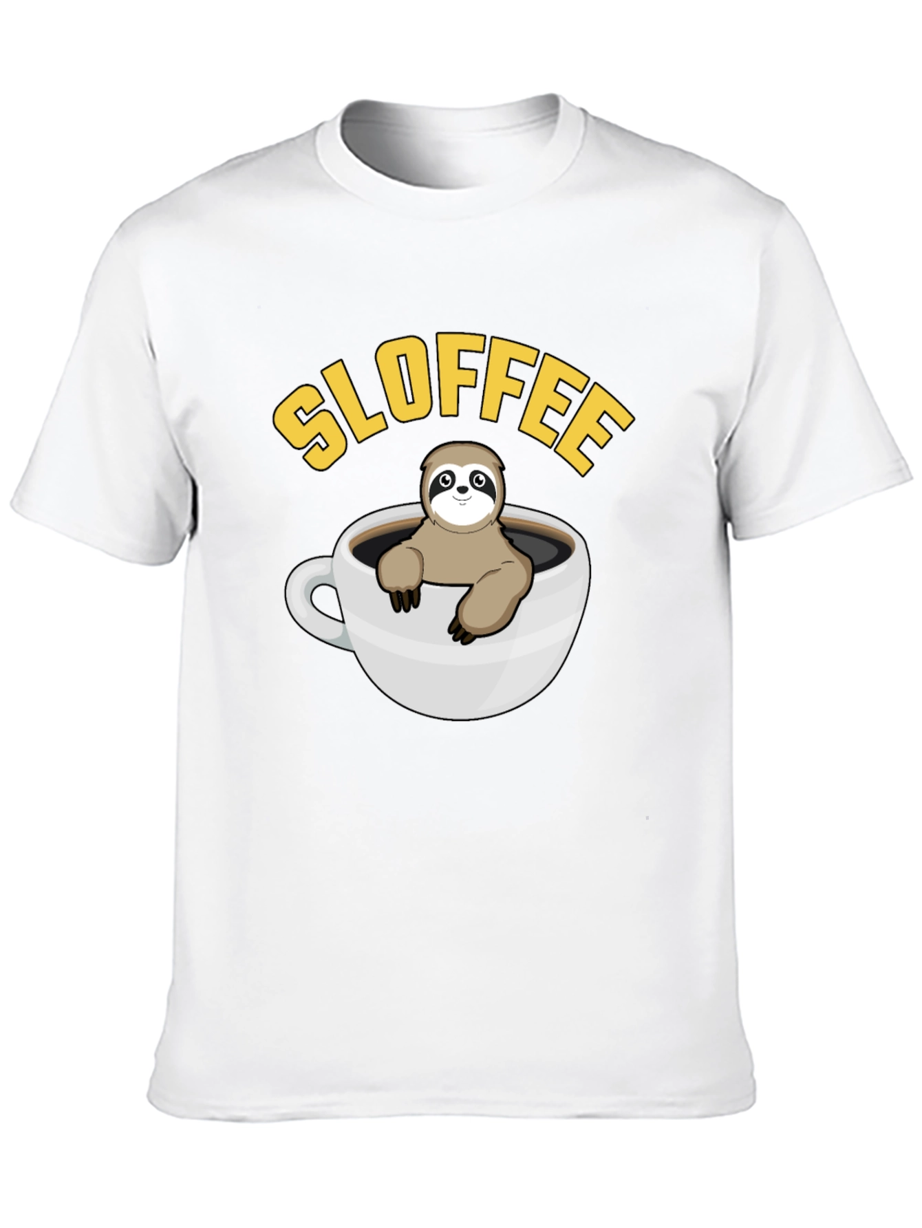Sloffee Sloth Coffee T-Shirt Cute Animal Graphic Tee