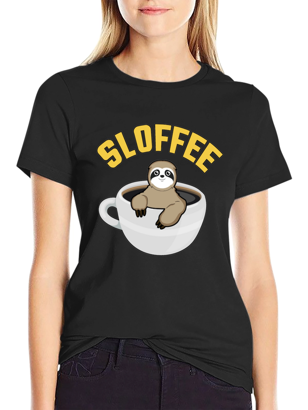 Sloffee Sloth Coffee T-Shirt Cute Animal Graphic Tee