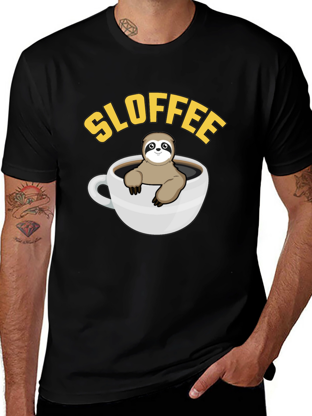 Sloffee Sloth Coffee T-Shirt Cute Animal Graphic Tee