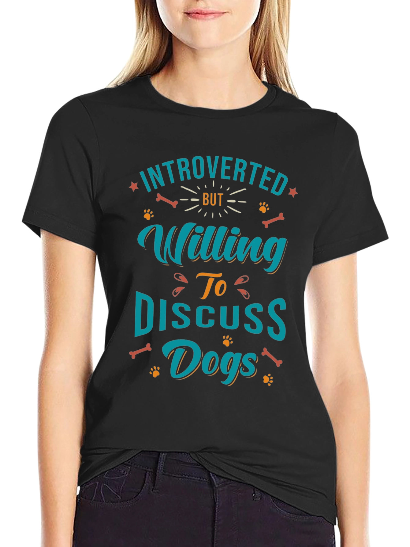 Introverted but Willing to Discuss Dogs T-Shirt – Funny Dog Lover Tee
