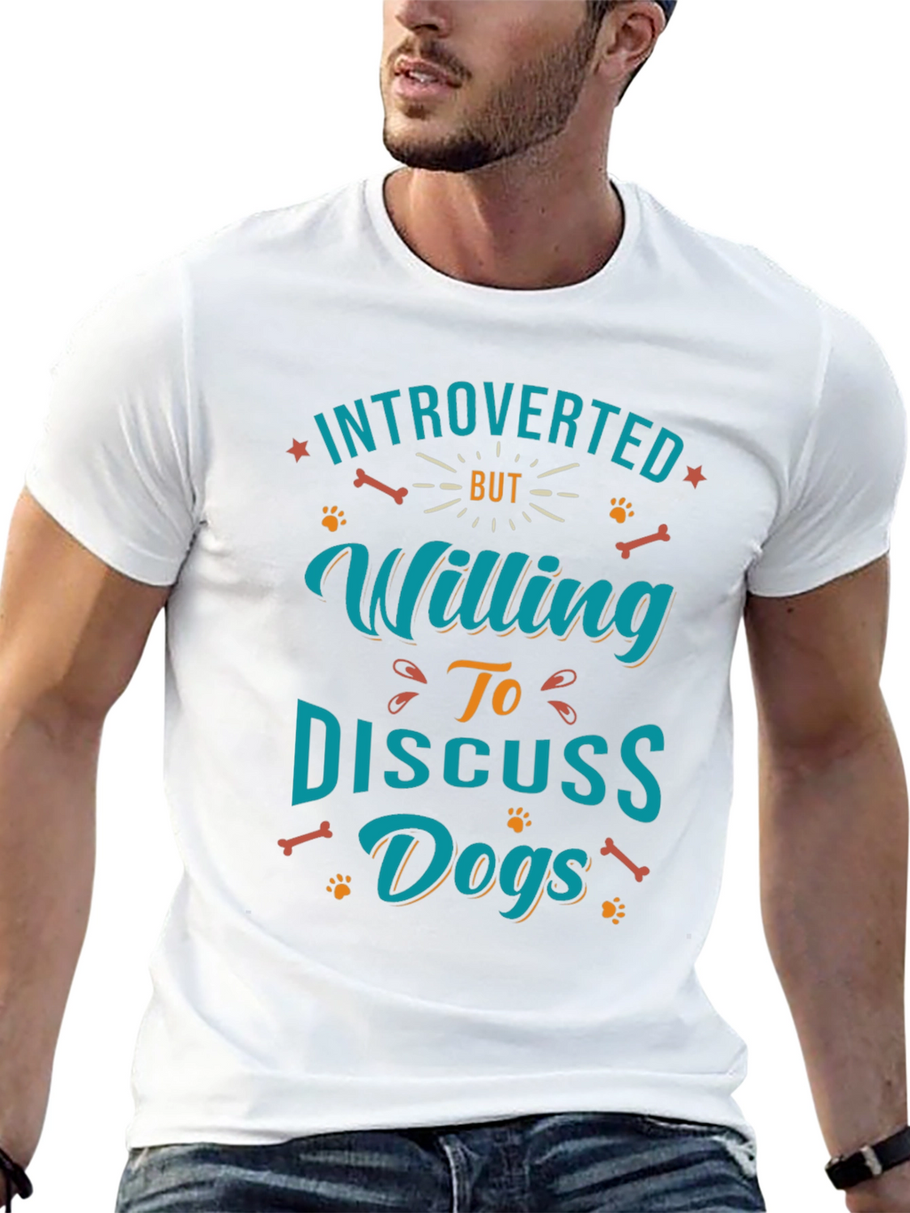 Introverted but Willing to Discuss Dogs T-Shirt – Funny Dog Lover Tee