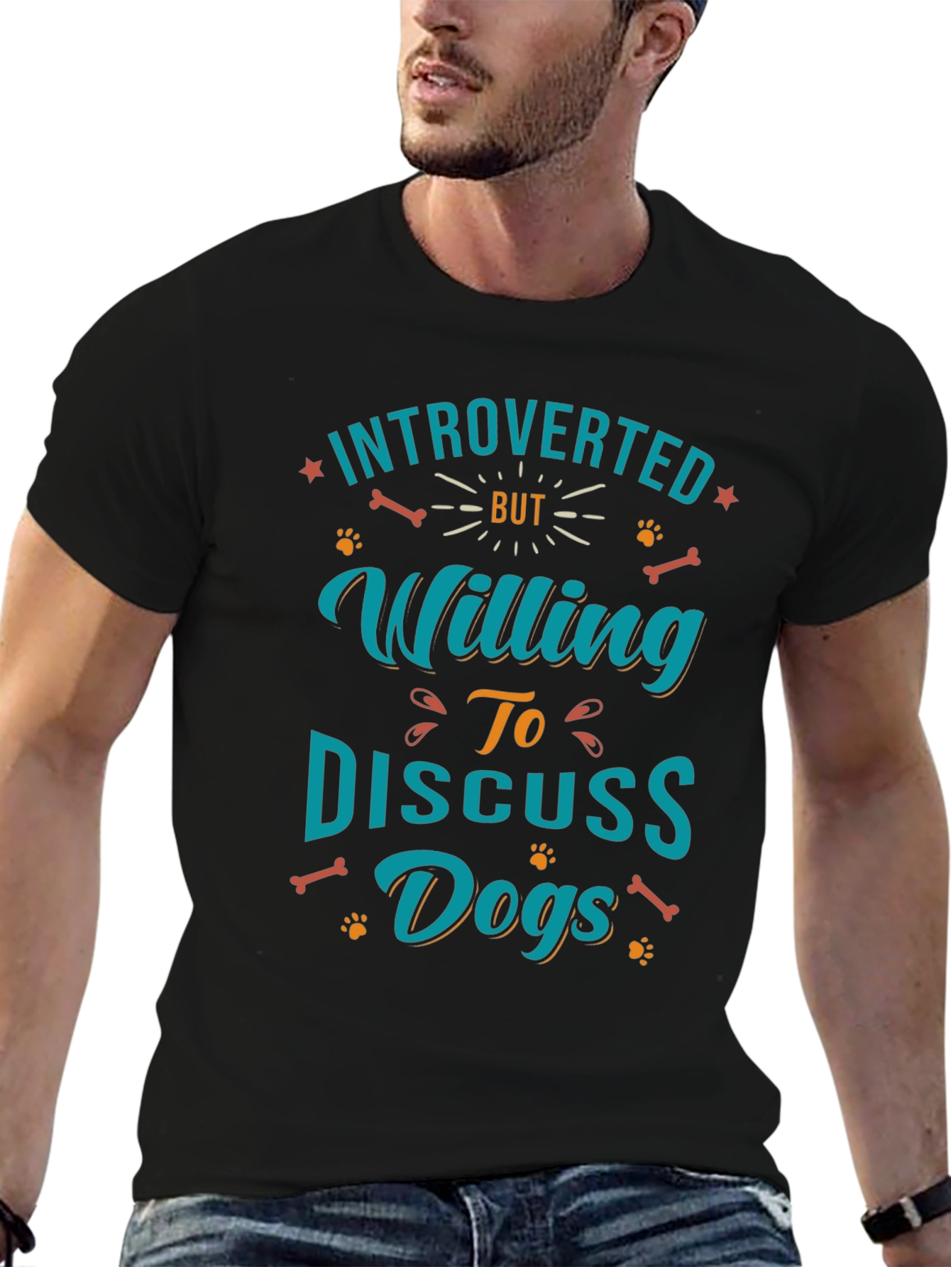 Introverted but Willing to Discuss Dogs T-Shirt – Funny Dog Lover Tee