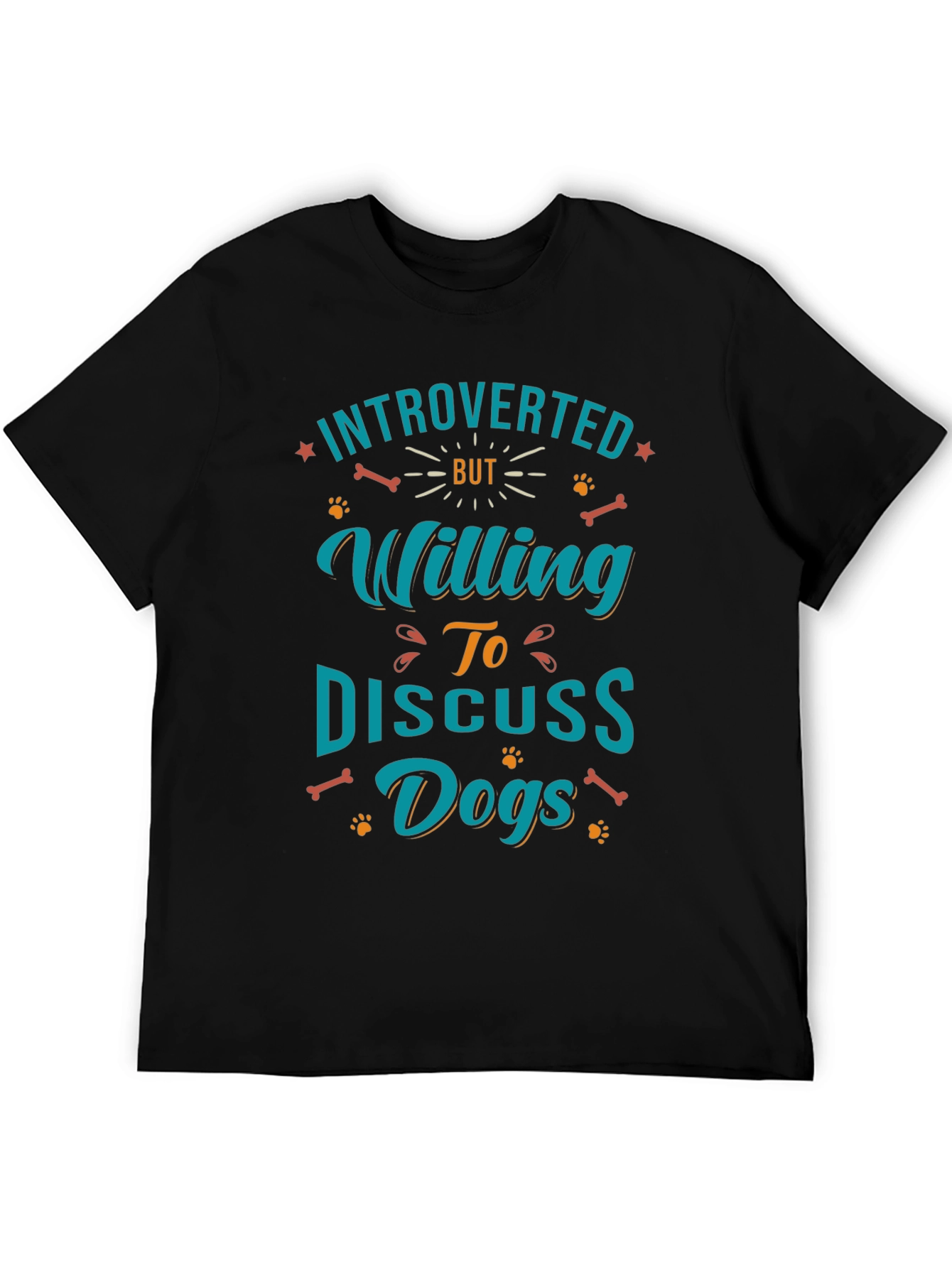 Introverted but Willing to Discuss Dogs T-Shirt – Funny Dog Lover Tee