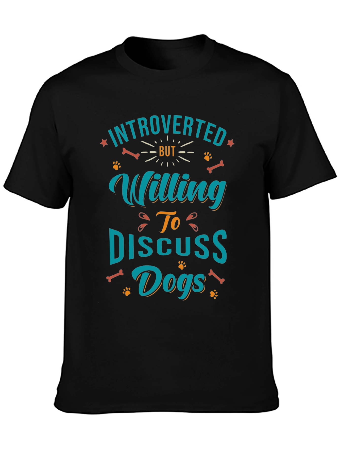 Introverted but Willing to Discuss Dogs T-Shirt – Funny Dog Lover Tee