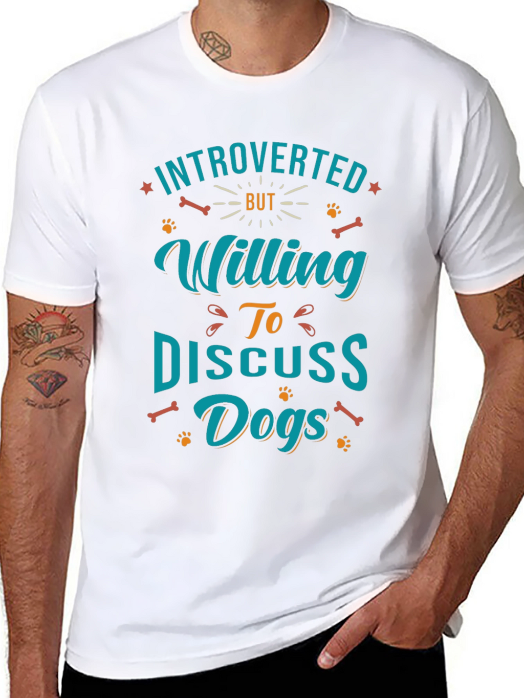 Introverted but Willing to Discuss Dogs T-Shirt – Funny Dog Lover Tee