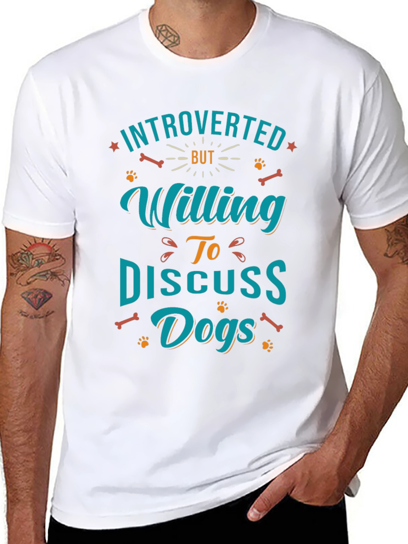 Introverted but Willing to Discuss Dogs T-Shirt – Funny Dog Lover Tee