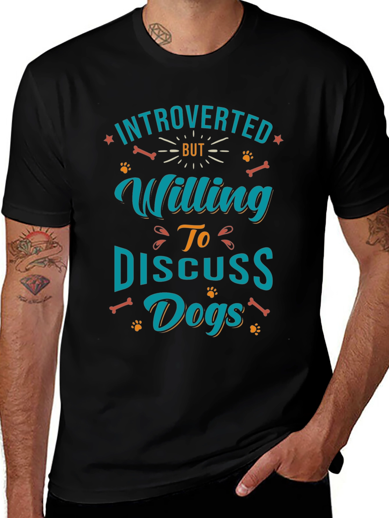 Introverted but Willing to Discuss Dogs T-Shirt – Funny Dog Lover Tee