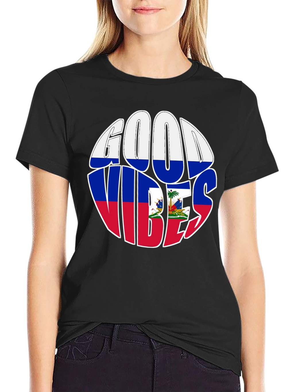 Haiti Flag Good Vibes T-Shirt