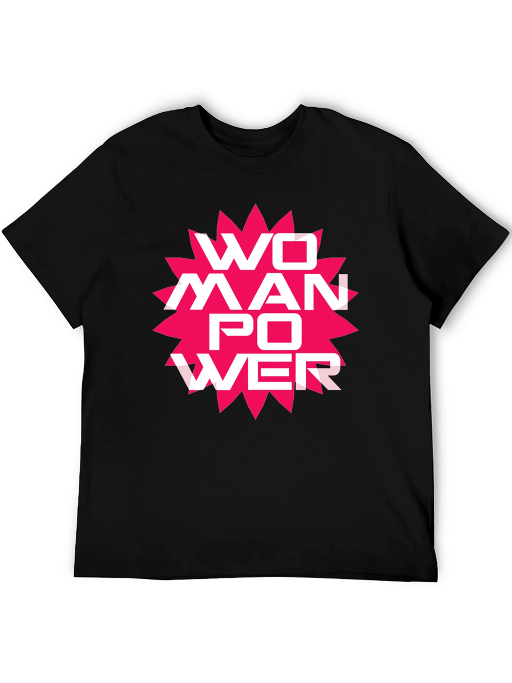 Woman Power Graphic Tee - Black Cotton T-Shirt