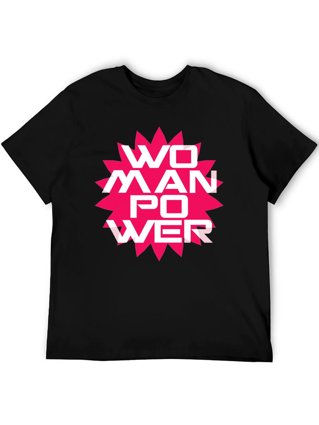 Woman Power Graphic Tee - Black Cotton T-Shirt