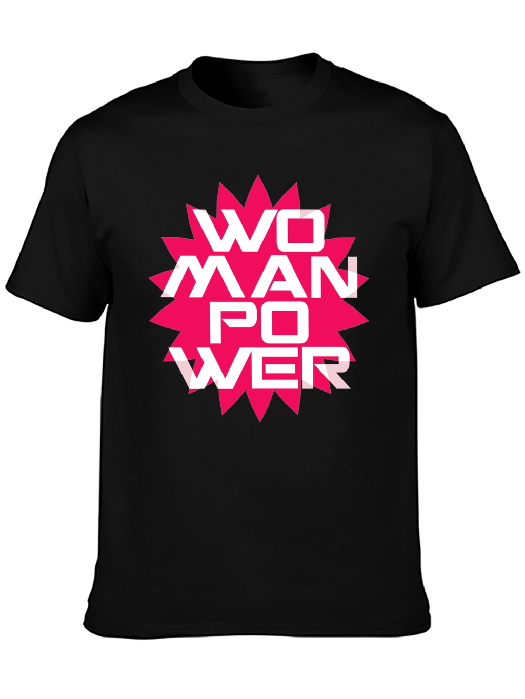 Woman Power Graphic Tee - Black Cotton T-Shirt