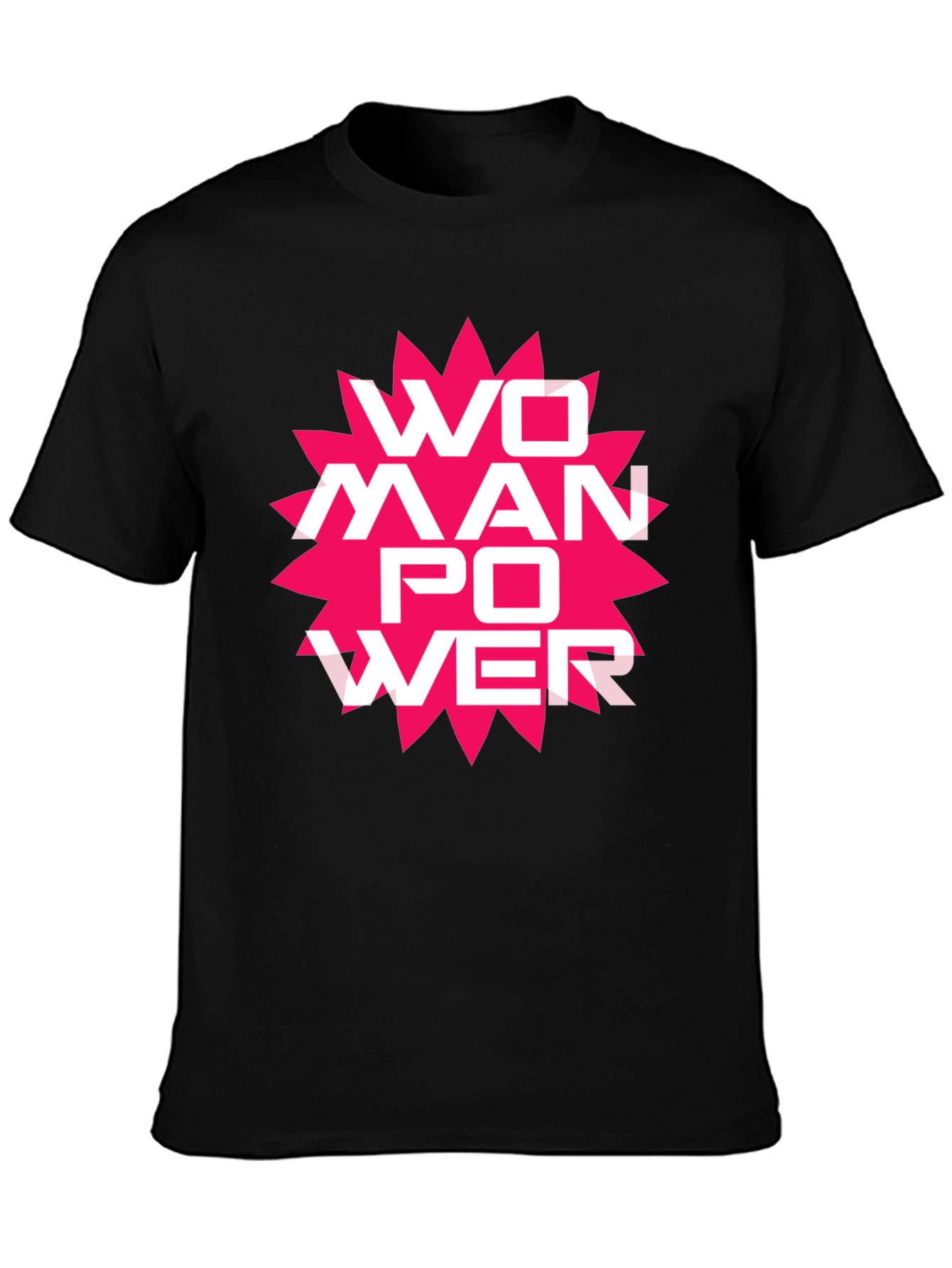 Woman Power Graphic Tee - Black Cotton T-Shirt