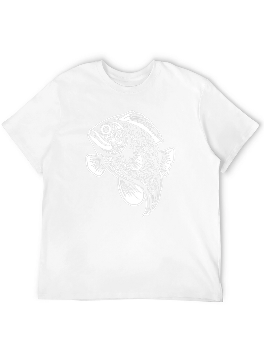 Black T-Shirt with Artistic Fish Graphic