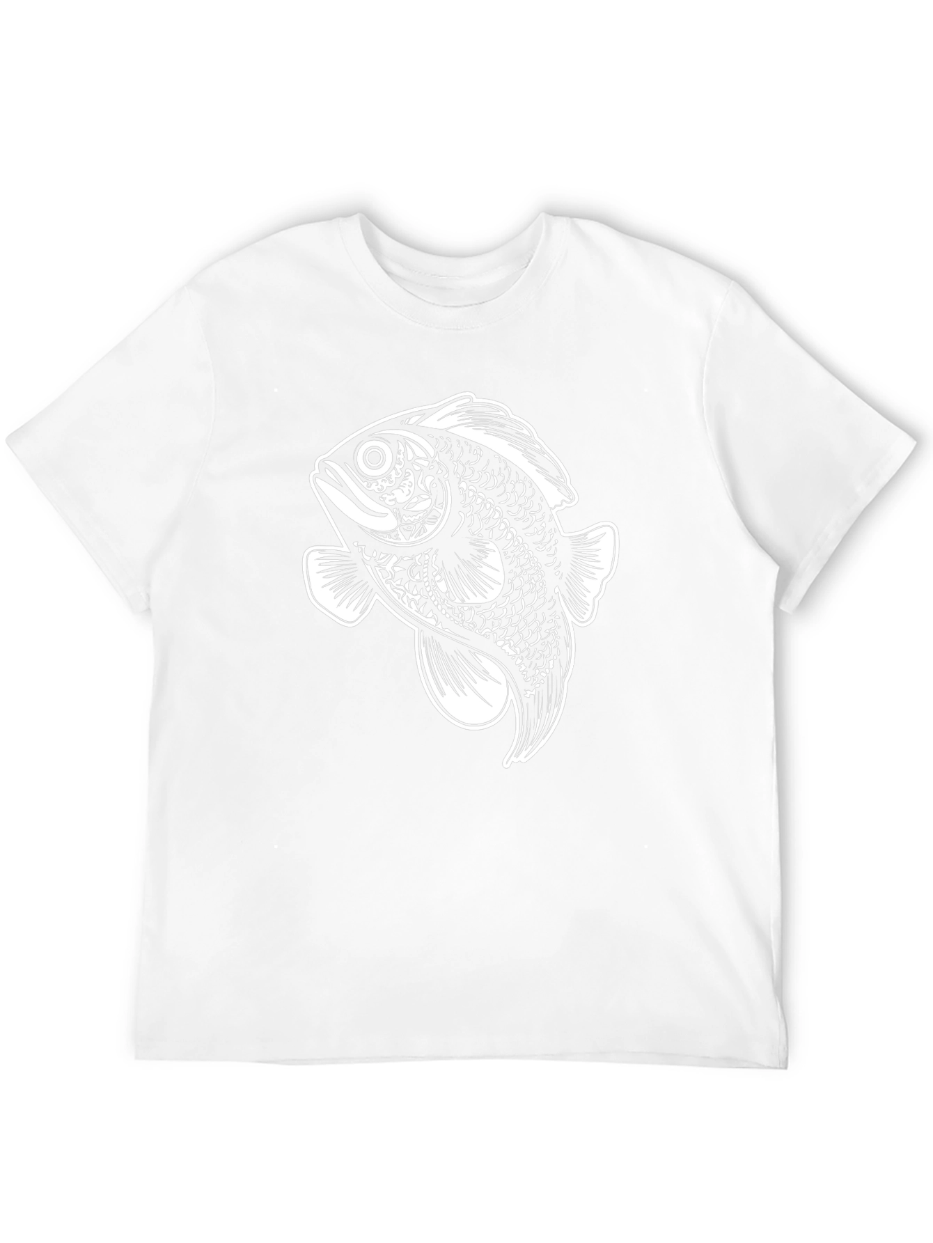 Black T-Shirt with Artistic Fish Graphic
