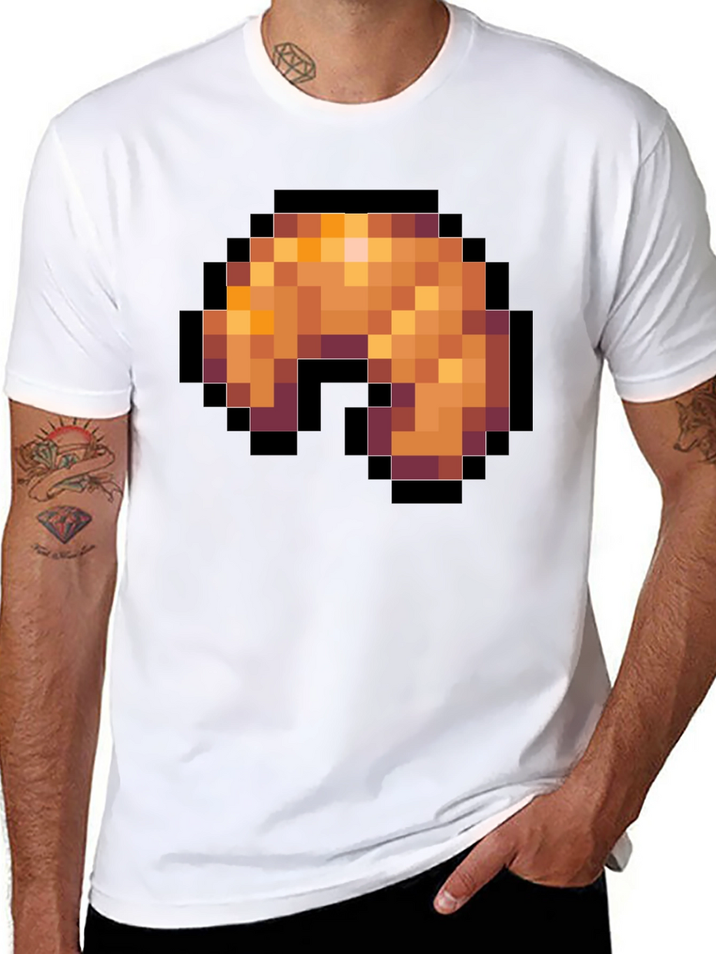 Pixel Art Shrimp T-Shirt - Black Graphic Tee