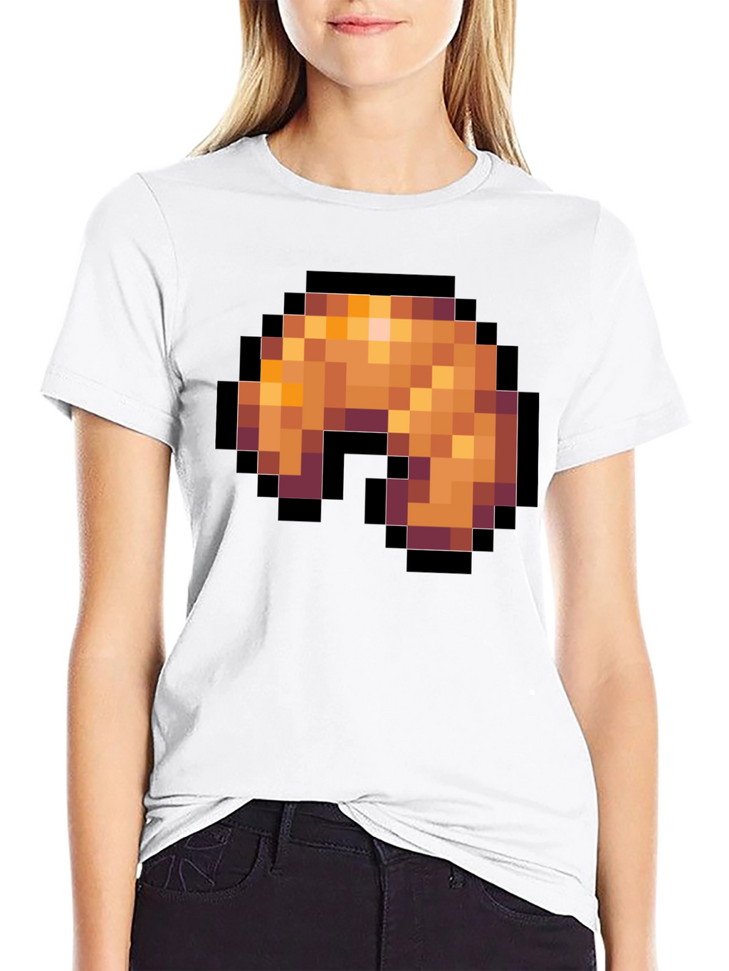 Pixel Art Shrimp T-Shirt - Black Graphic Tee