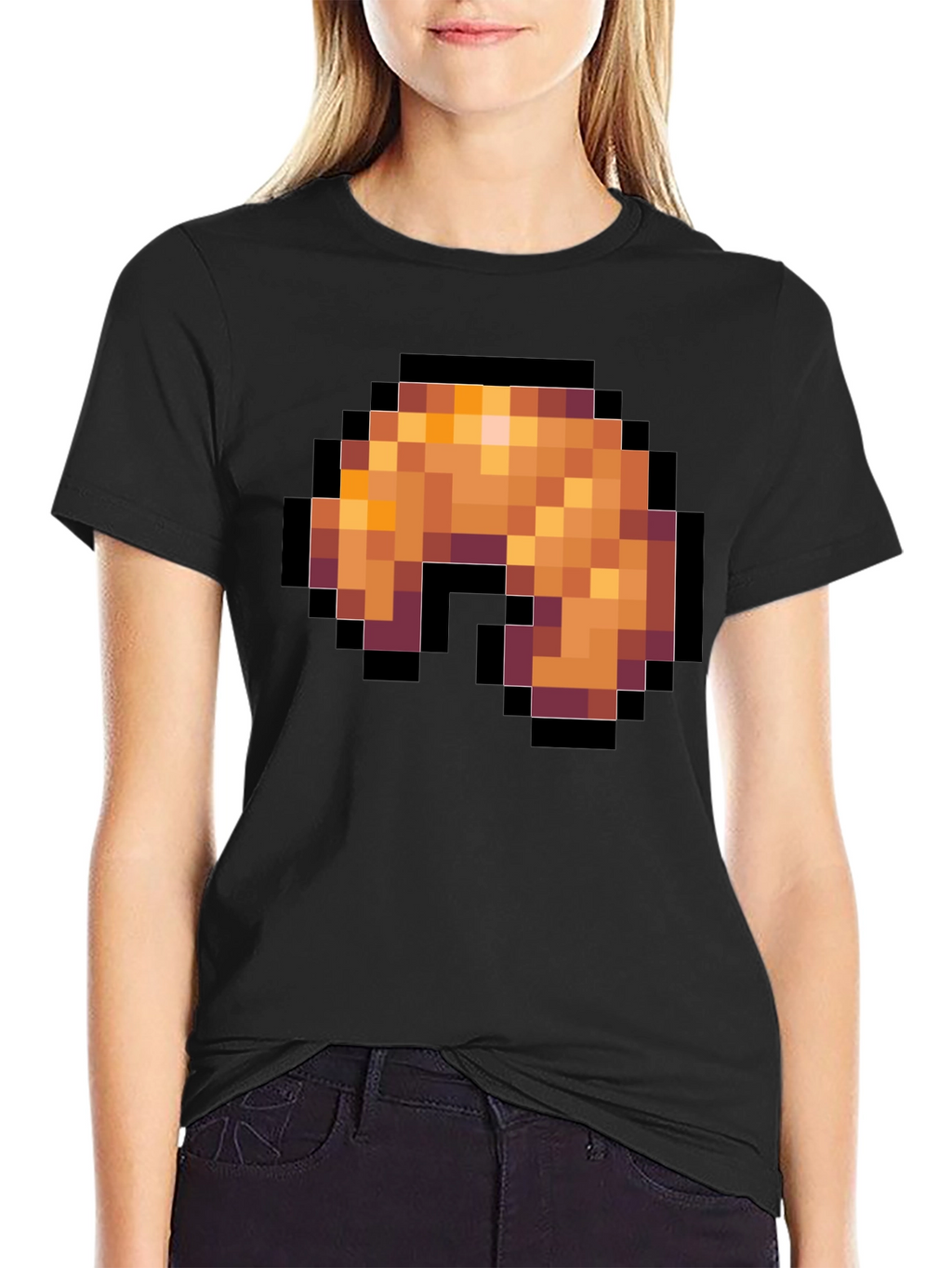 Pixel Art Shrimp T-Shirt - Black Graphic Tee