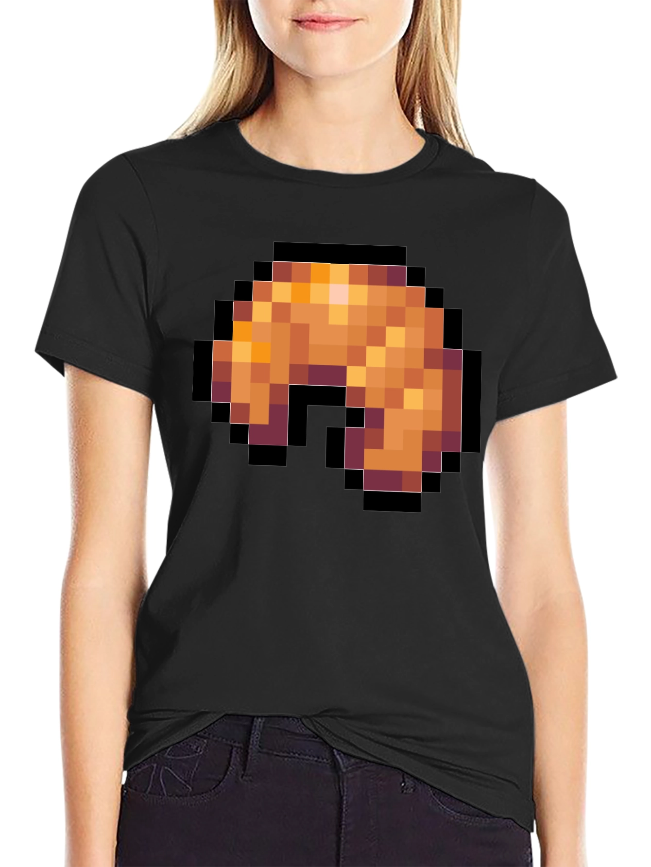 Pixel Art Shrimp T-Shirt - Black Graphic Tee