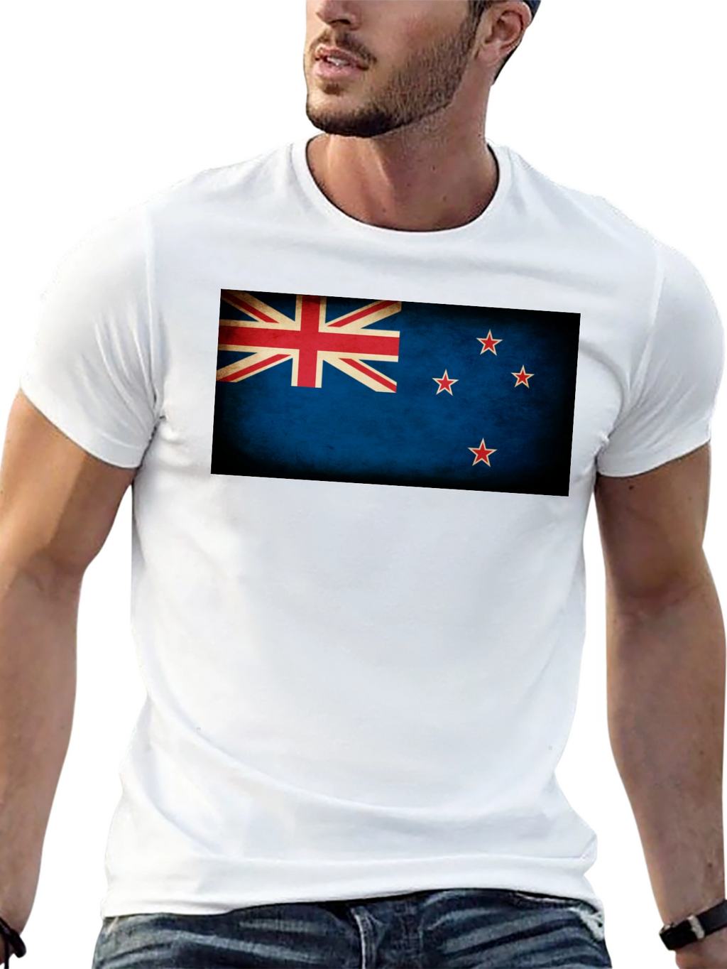 New Zealand Flag Graphic Black T-Shirt