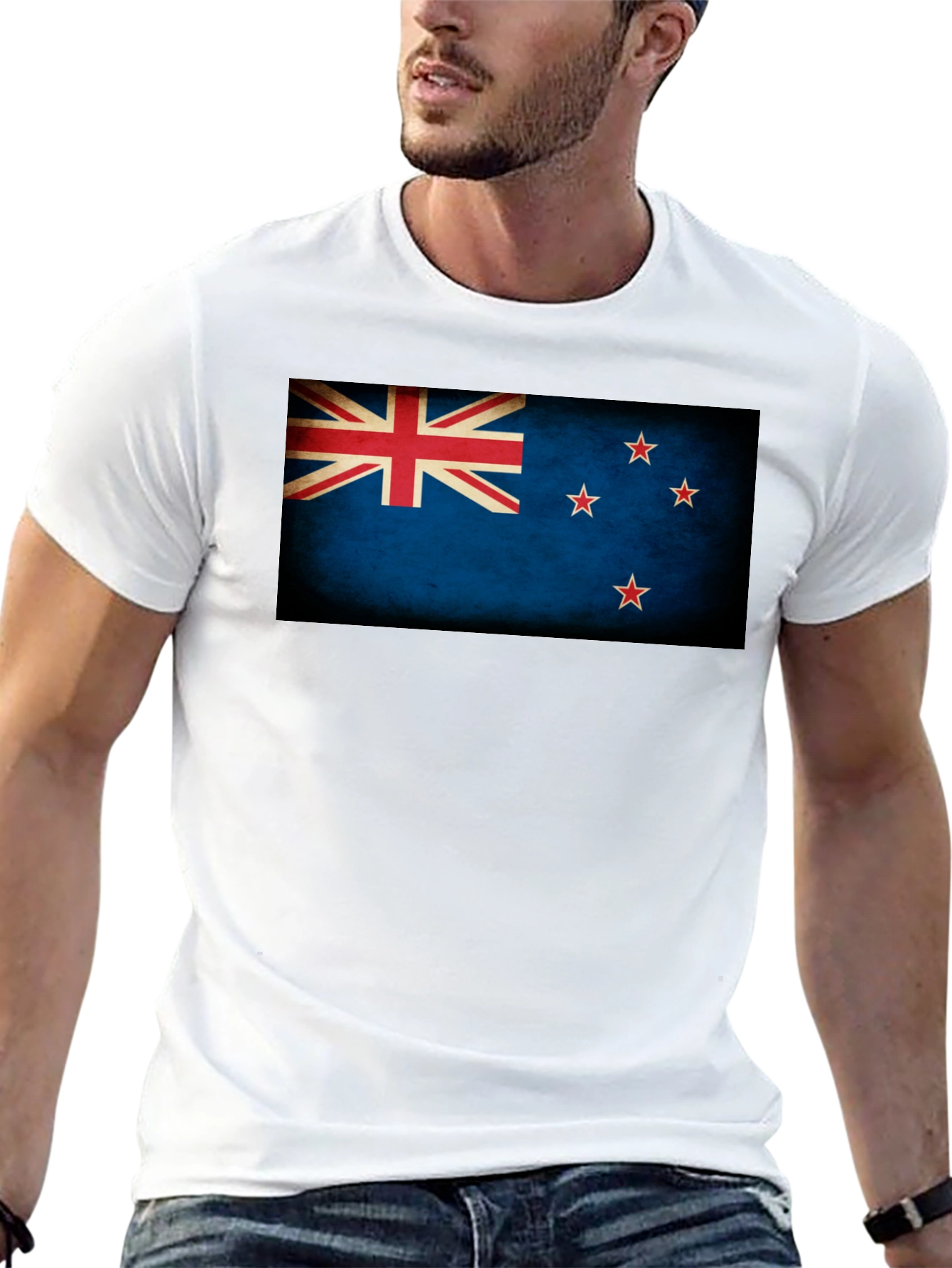 New Zealand Flag Graphic Black T-Shirt