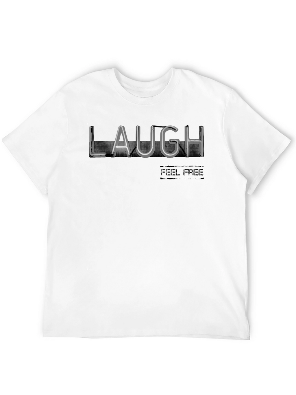 Laugh Feel Free Black Graphic Tee