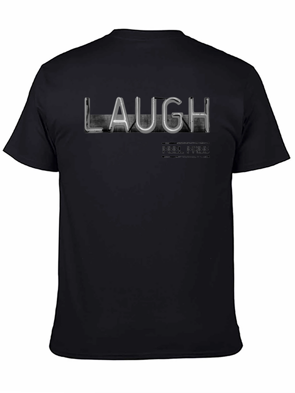 Laugh Feel Free Black Graphic Tee