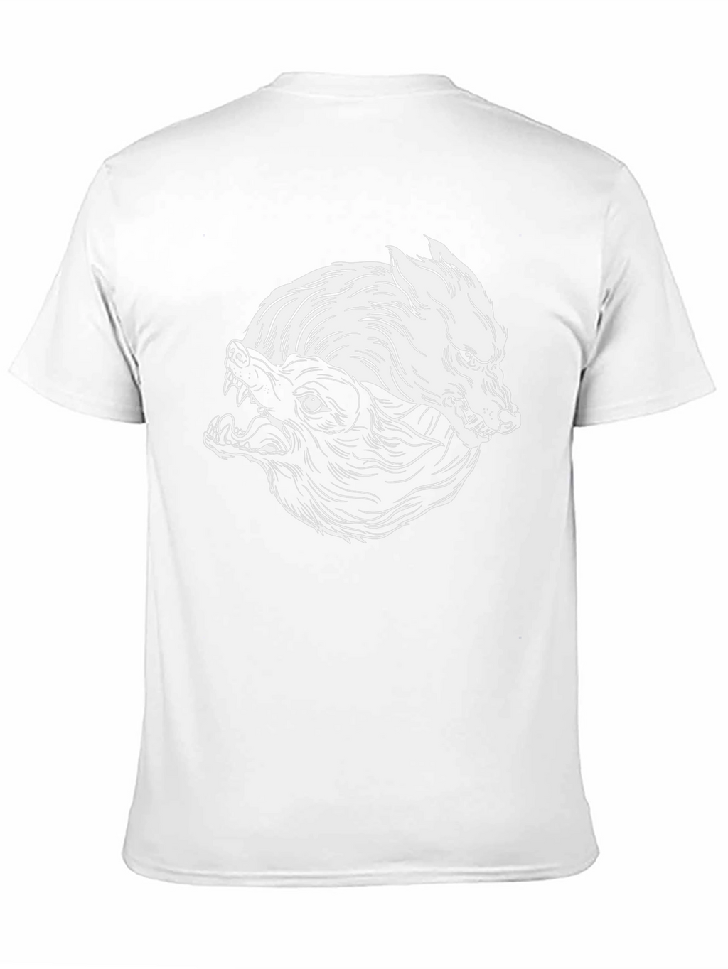 Yin Yang Wolves Graphic Tee - Black Cotton Blend