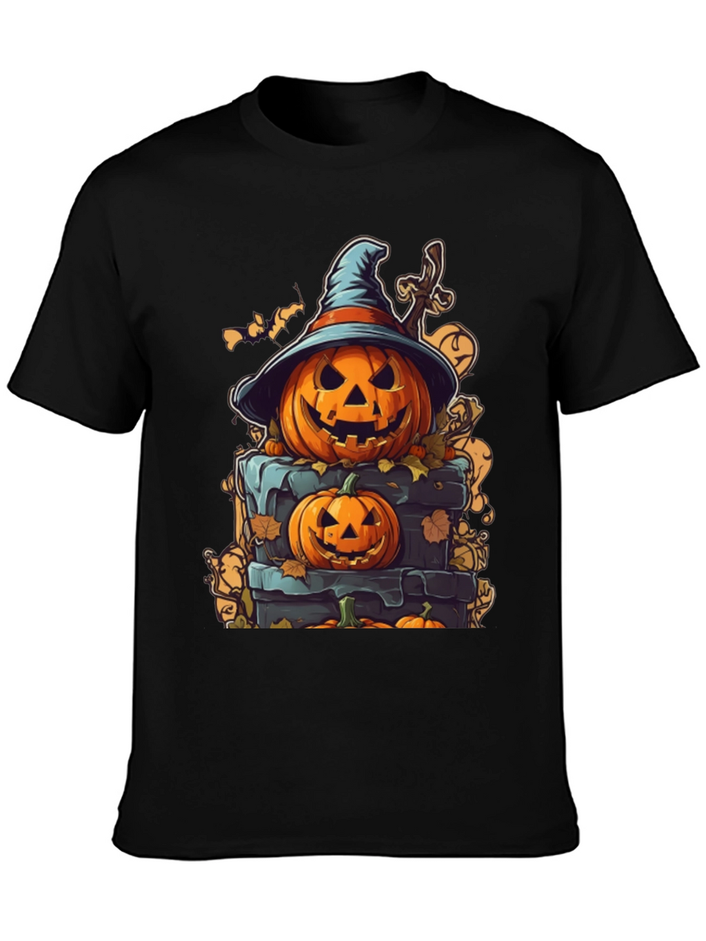 Spooky Halloween Pumpkin Stack Graphic Tee