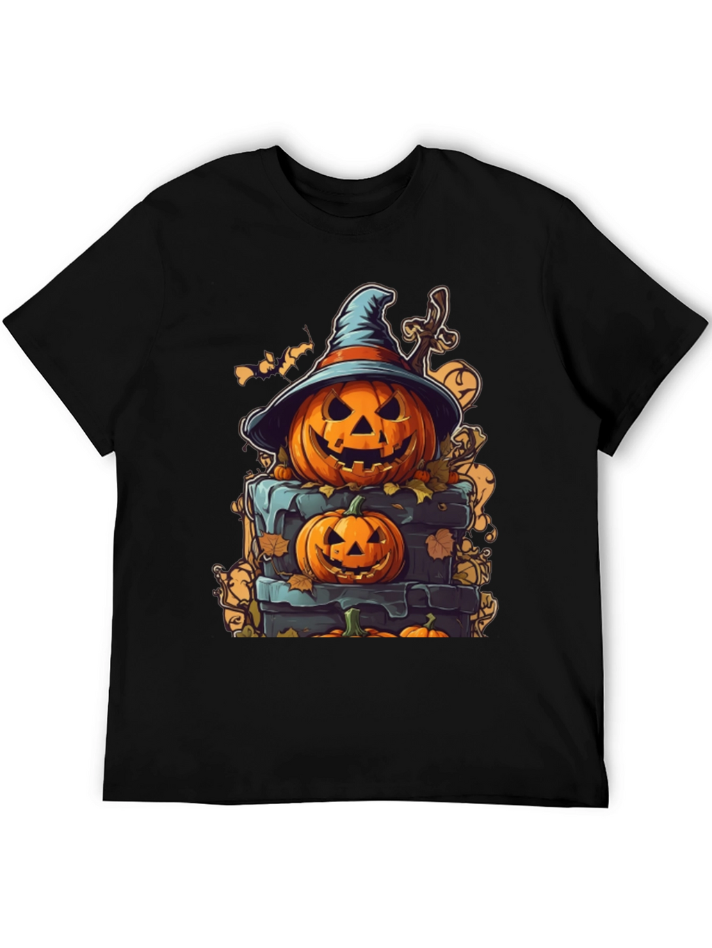 Spooky Halloween Pumpkin Stack Graphic Tee