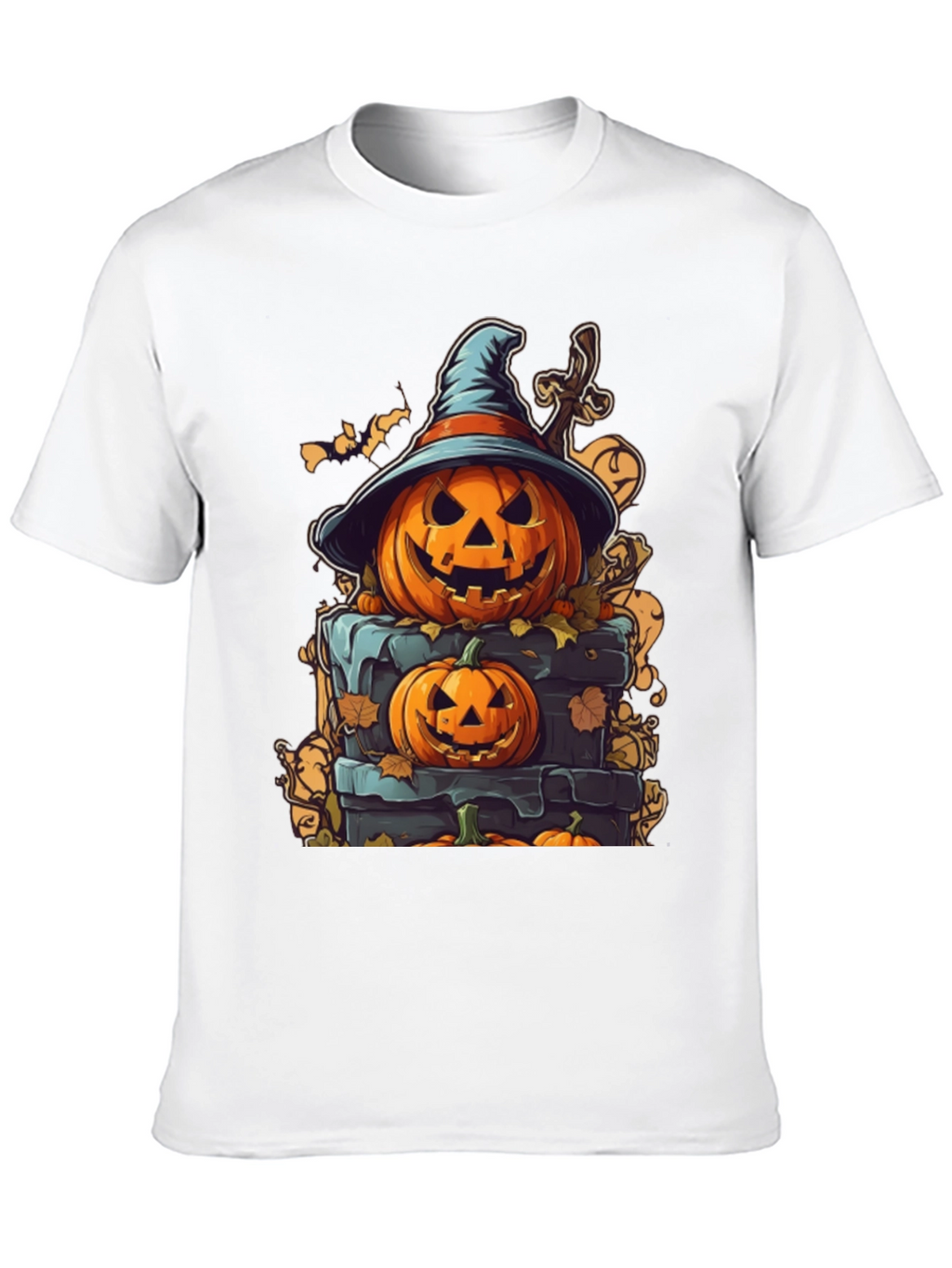 Spooky Halloween Pumpkin Stack Graphic Tee