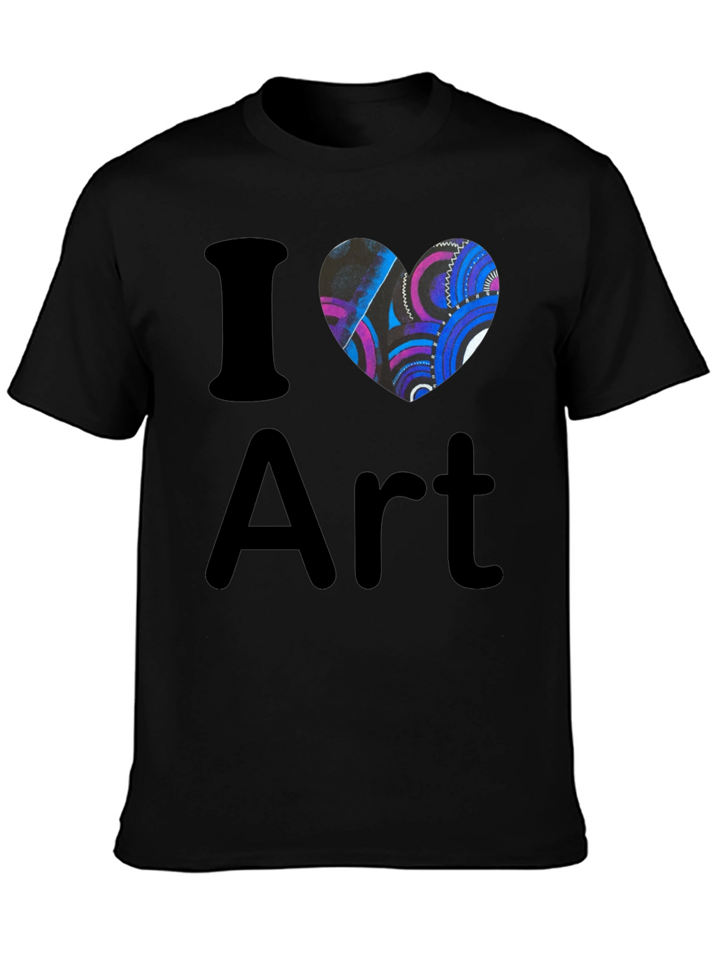 I Heart Art Black T-Shirt Artistic Graphic Tee