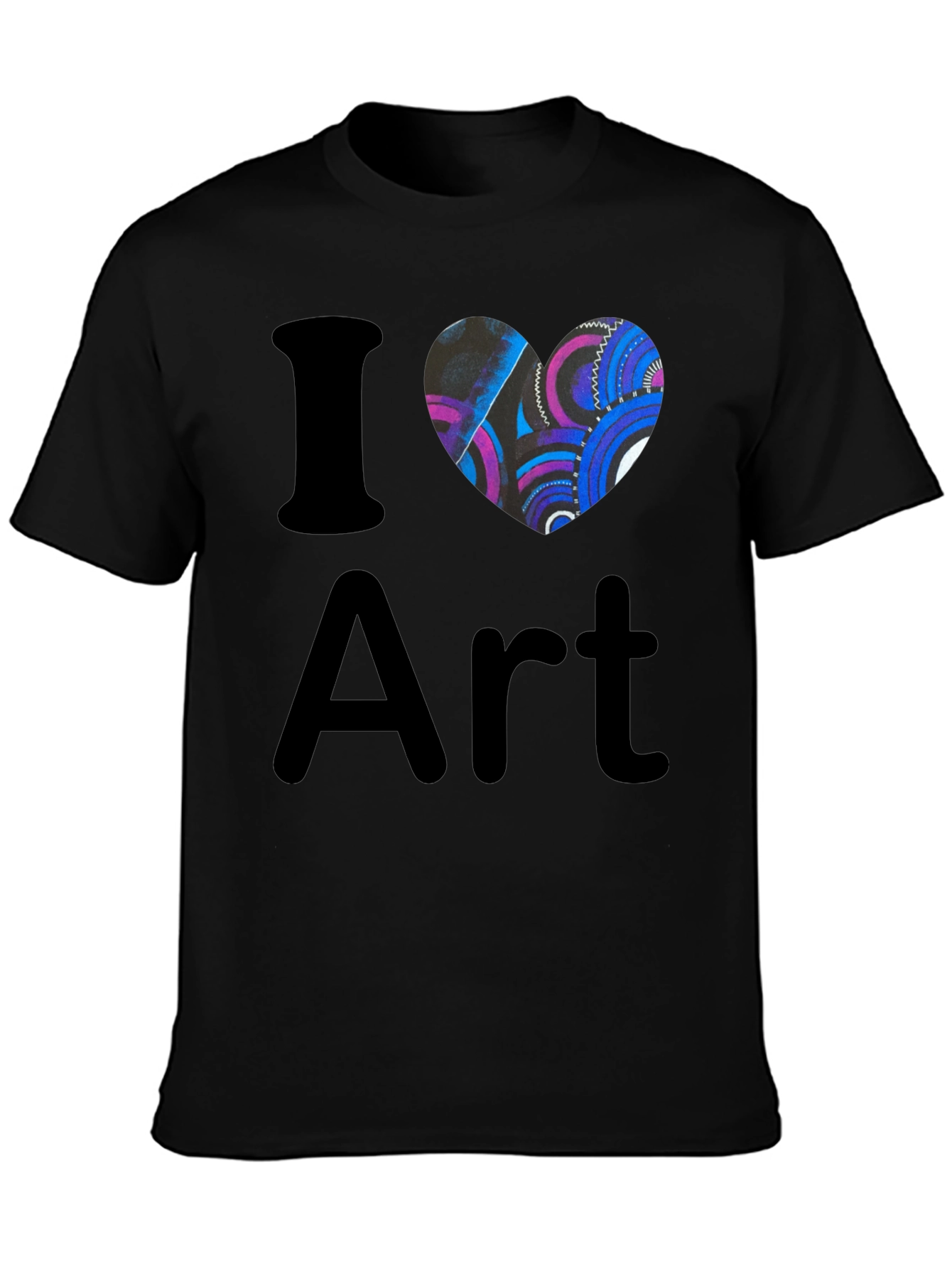 I Heart Art Black T-Shirt Artistic Graphic Tee