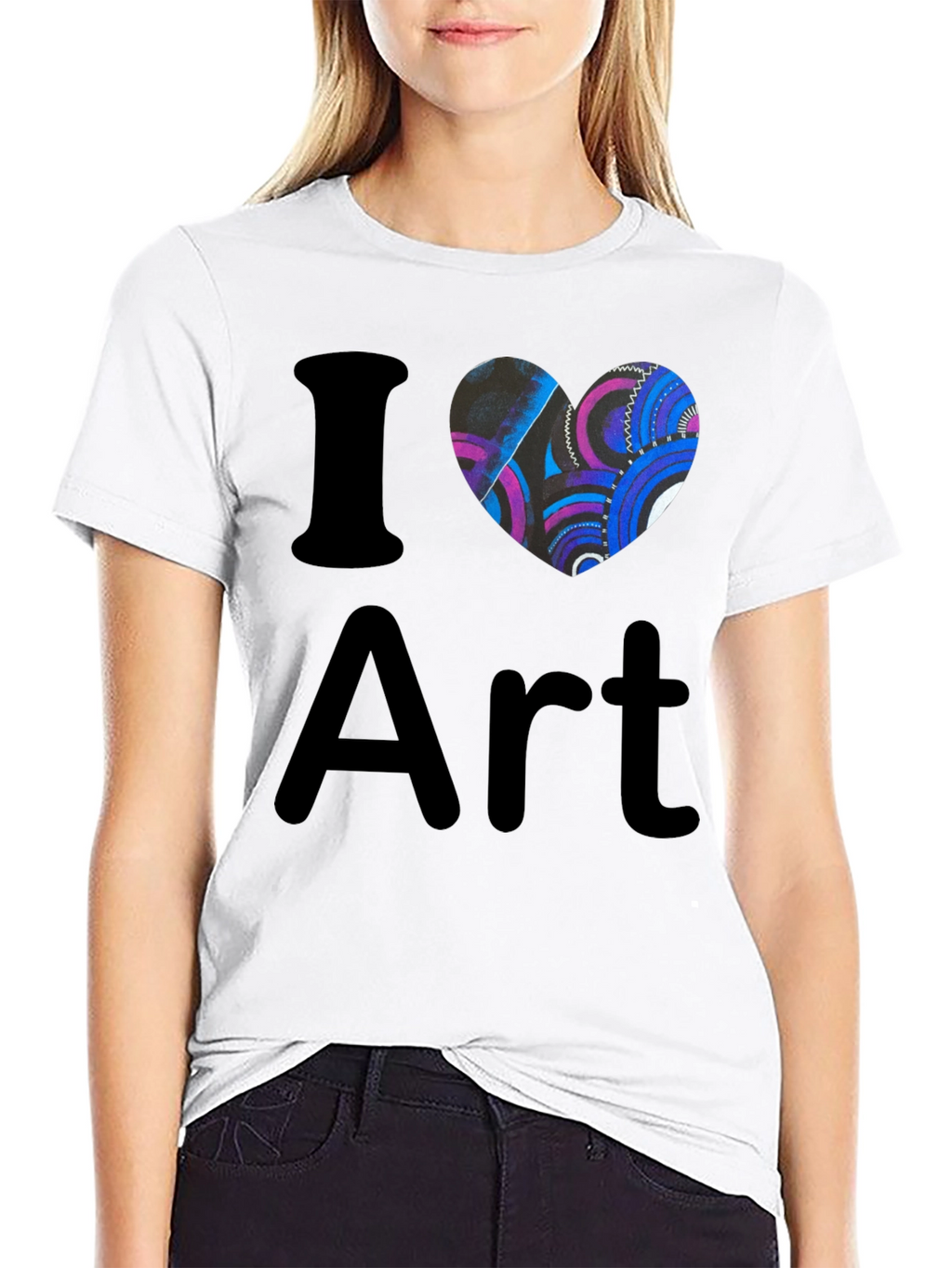 I Heart Art Black T-Shirt Artistic Graphic Tee