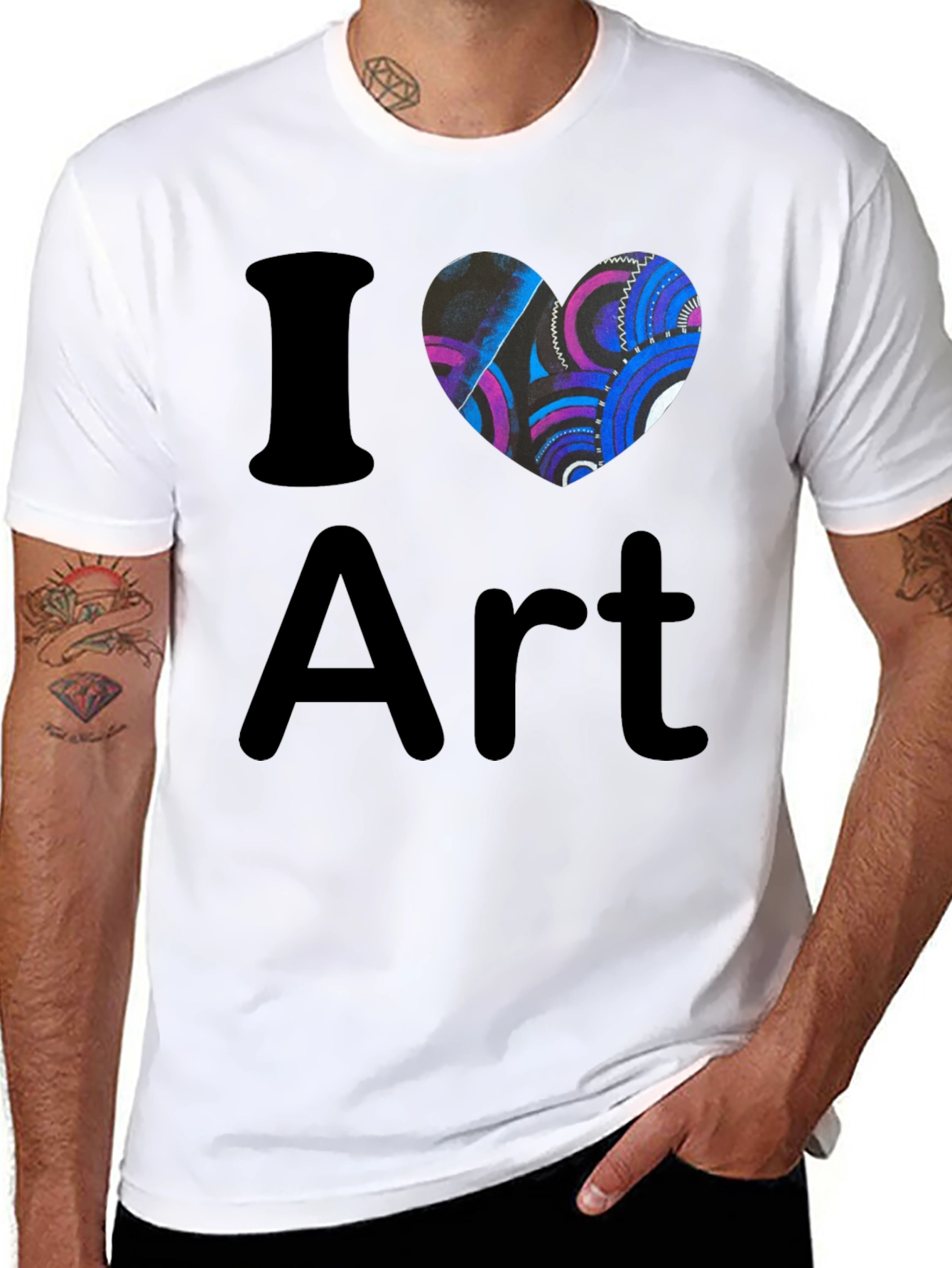I Heart Art Black T-Shirt Artistic Graphic Tee