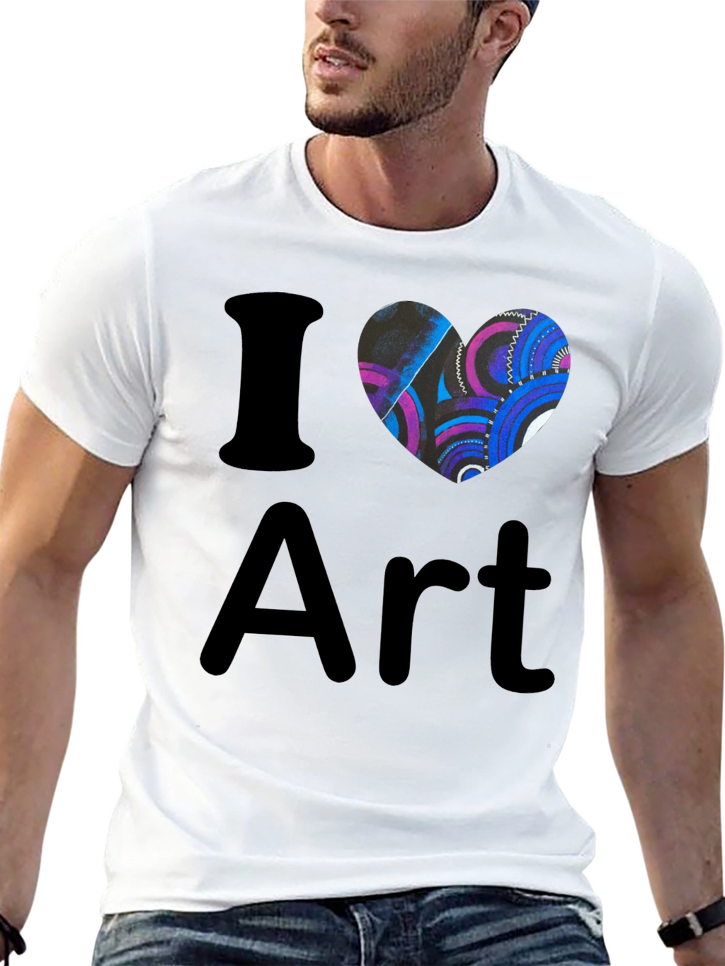 I Heart Art Black T-Shirt Artistic Graphic Tee