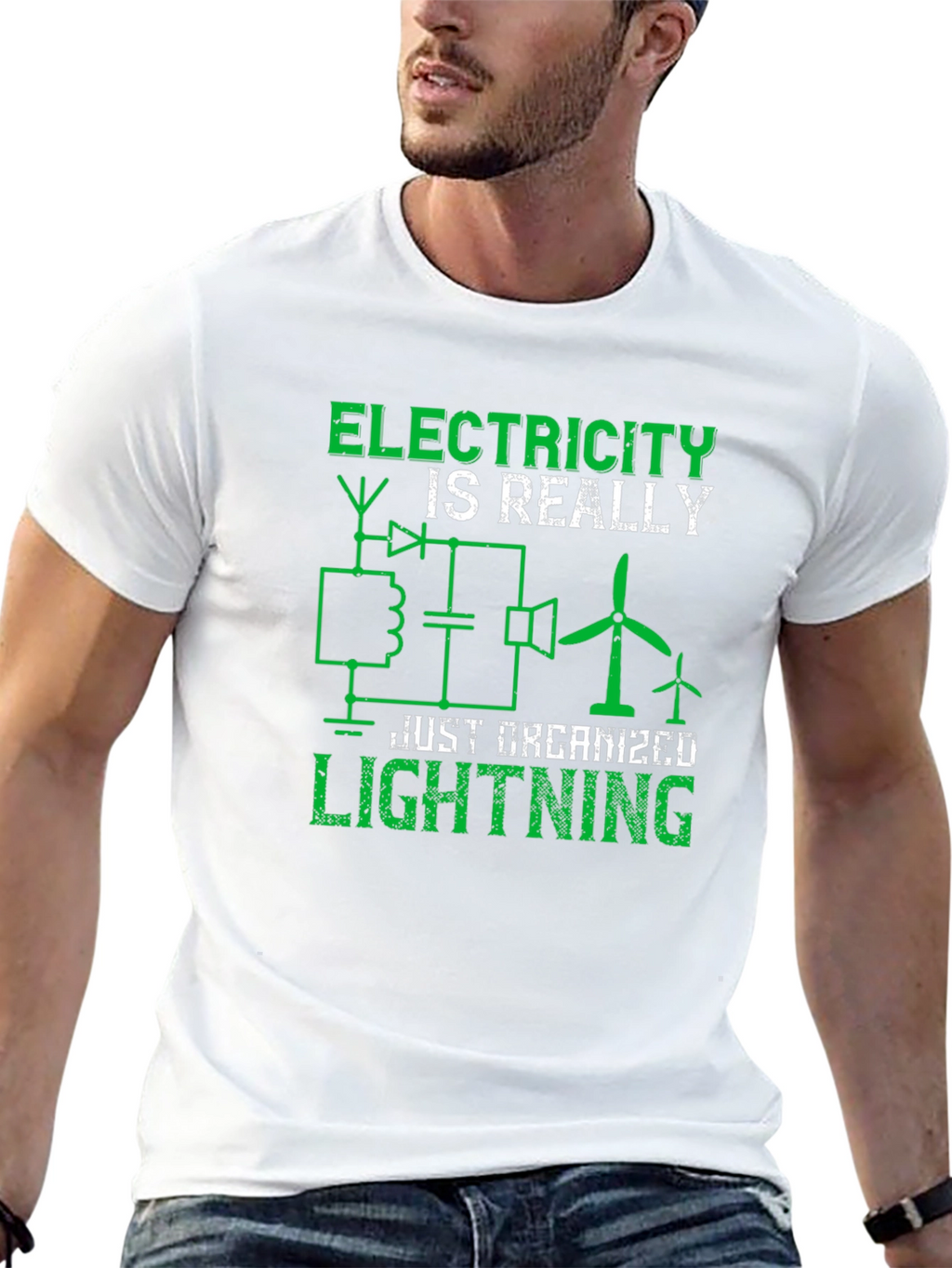 Electricity is Really Just Organized Lightning Graphic Tee