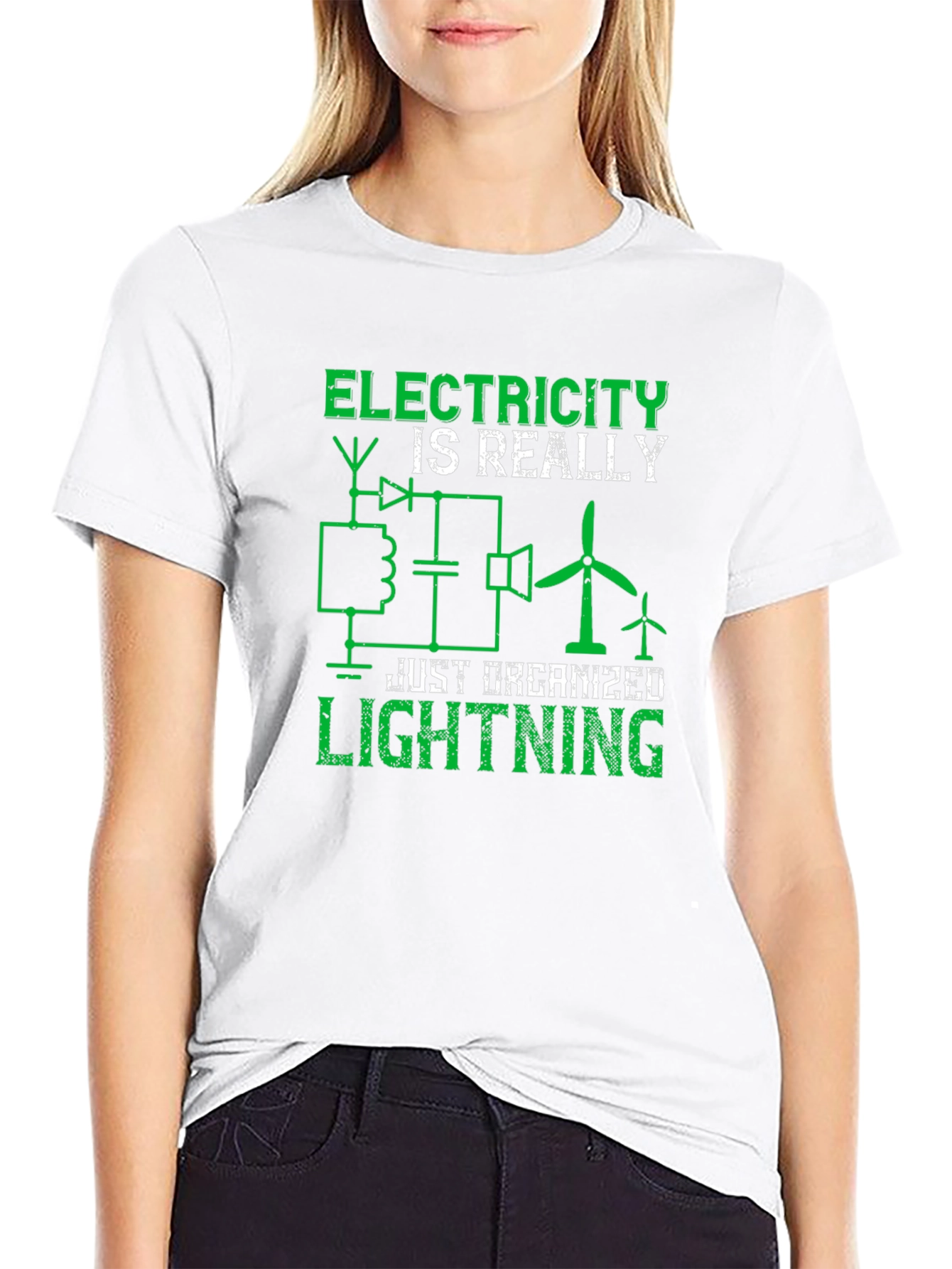 Electricity is Really Just Organized Lightning Graphic Tee