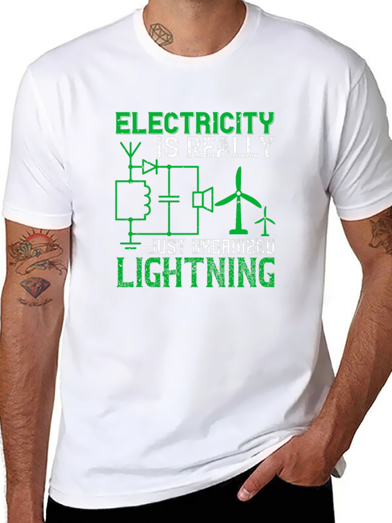 Electricity is Really Just Organized Lightning Graphic Tee