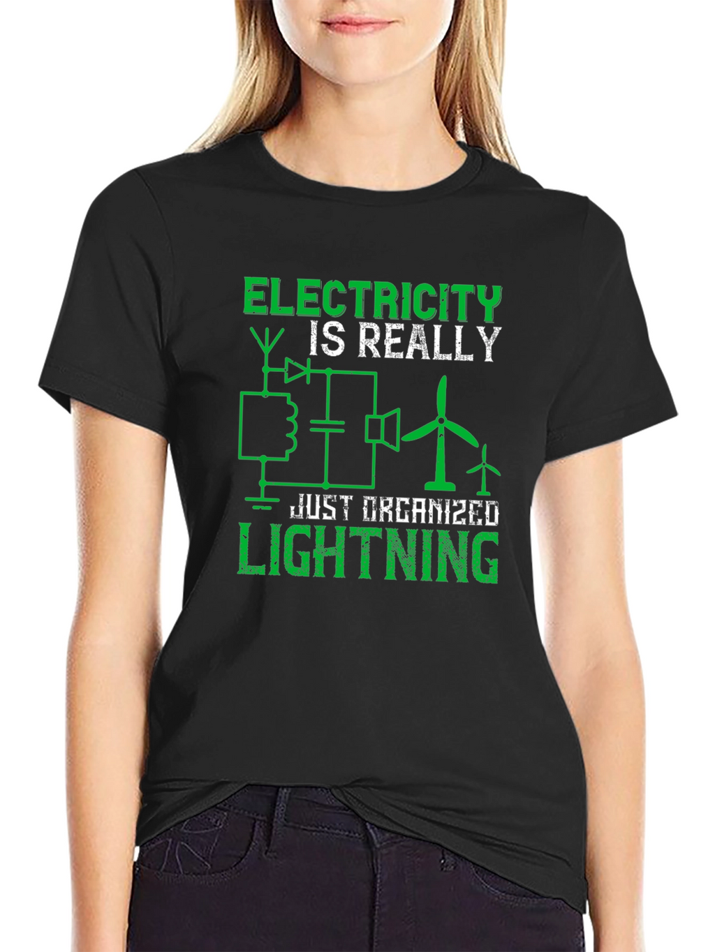 Electricity is Really Just Organized Lightning Graphic Tee