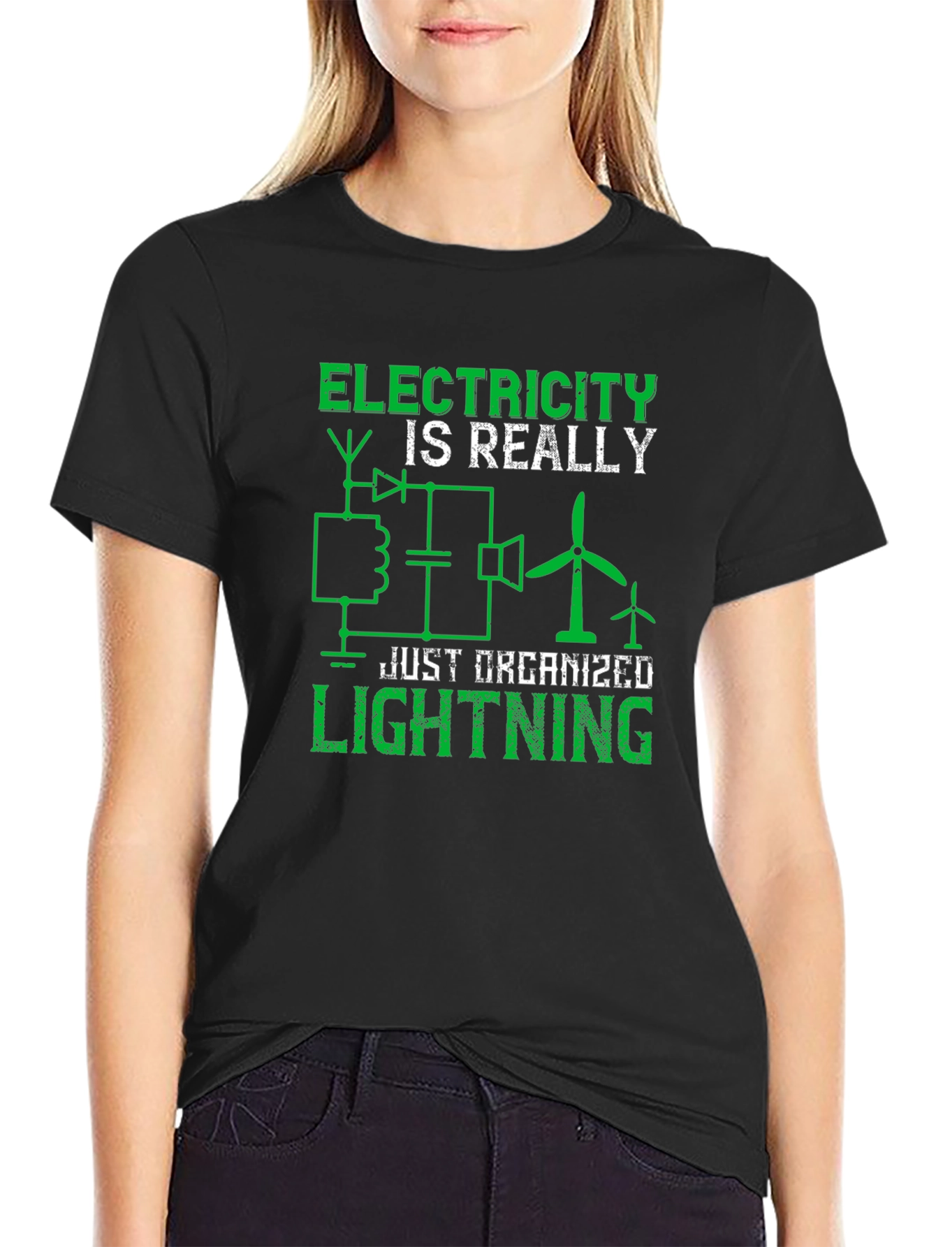 Electricity is Really Just Organized Lightning Graphic Tee